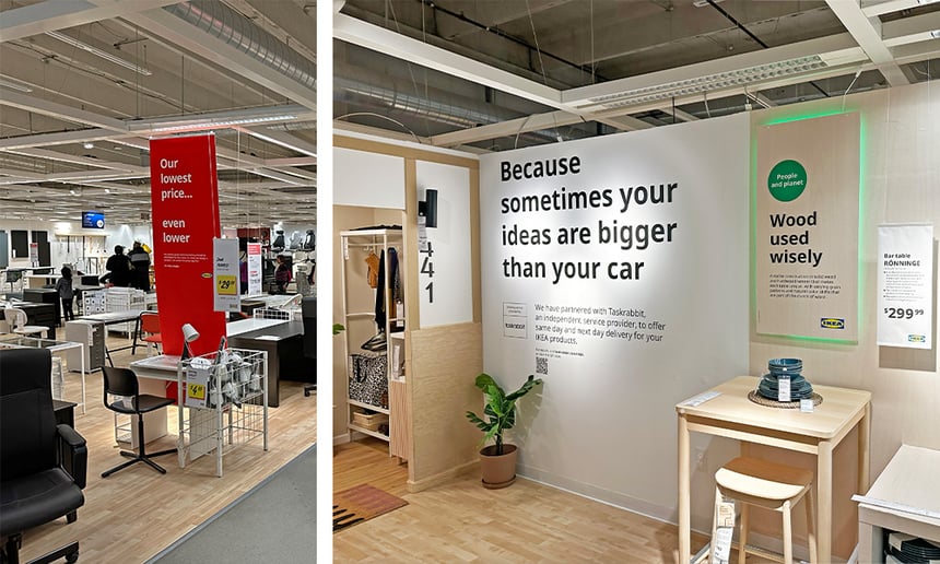 IKEA wayfinding signage collage