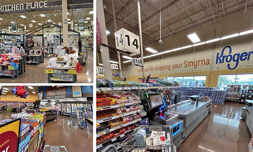 Kroger wayfinding signage collage