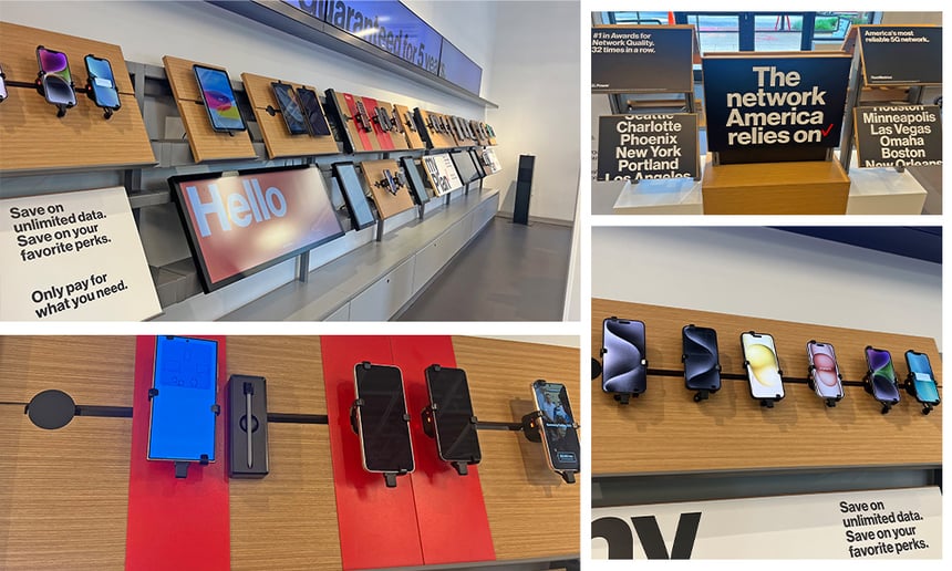 Verizon wayfinding signage collage