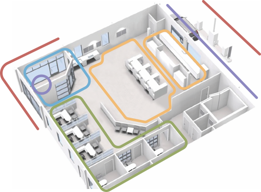 Hospital interior design and wayfinding